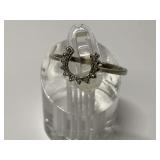 10K White Gold Multi Diamond Lucky Horseshoe Ring...Size 8