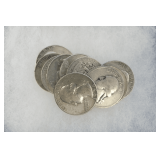 Ten United States 1964 or Before Silver Washington Quarters