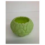Fenton Custard Uranium Glass Rose Bowl