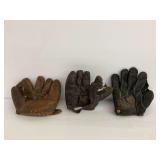 Three Vintage Baseball Gloves Including MacGregor
