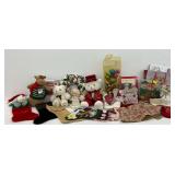 Holiday Decor with Stockings, Ornaments, Stuffed Animals, Books, and More