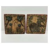 Set of Two Safari Animal Relief Wall Plaques