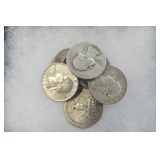 Ten United States 1964 or Before Silver Washington Quarters