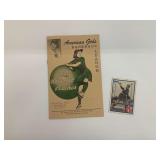 Signed Baseball Card and 1952 American Girls Baseball League Program