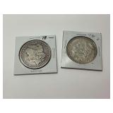 Two Morgan Silver Dollars