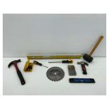Hammers, Level, Screwdrivers, and Saw Blade