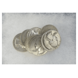 Ten United States 1964 or Before Silver Washington Quarters