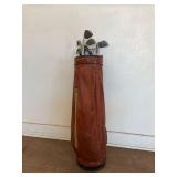 Group of Golf Clubs with Bag