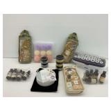 NuBrilliance My Fold Away Mirror with Conair Hairsetter and Bath and Body Items