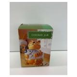 New Cat Holding Fish Ceramic Cookie Jar