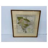 Framed Geographical, Historical, and Statistical Map of India