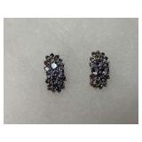 Sterling Silver and Multi Tanzanite Pierce Post Earrings