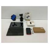 Electronics Including Tablet with Keyboard, Zagg Screen Protector, and Benfiss Solar Charger