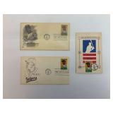 Three Jackie Robinson Baseball First Day of Issue Envelopes and Card