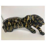 Black Panther/Tiger Statue with Gold Accents