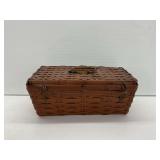 Woven Basket with Hinged Lid