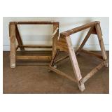 Wooden Sawhorse Pair