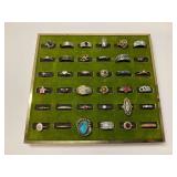 36 Vintage Fashion Rings...Includes Southwest Turquoise Ring