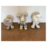 Two Resin Garden Planters and Moose with Sign