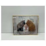 Framed Feline Dessert Photograph