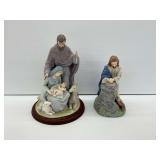 Two Christian Figurines: Nativity and Christ at Gethsemane