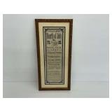 Framed Fourth of July Programme 1776-1886 Print