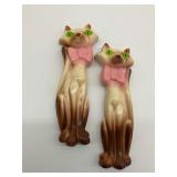 Two Vintage Cat Figural Wall Hangings