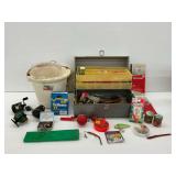 Fishing Tackle Group with Tackle Box