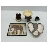 Elephant Themed Collectibles Including Framed Print
