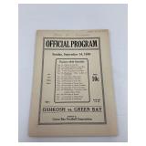 Oshkosh VS Green Bay Packers Official Program...  Sunday, September 14, 1930