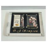 OJ Simpson 1994 Signature Rookies Autographed 1528/2500 Plaque Cards
