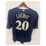 Jonathan Lucroy Autographed Milwaukee Brewers MLB Authentic Collection Baseball Jersey
