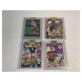 Four 24k Gold Collectables 1/1 Football Cards - Elway, Favre, Marino, Montana