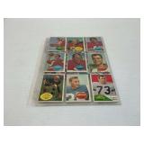 Binder Sheets of Assorted Vintage NFL Football Cards...see photos