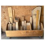 Rolling Wooden Cart of Hardwood wood planks and slabs ...  2ft x 6ft x 1.5ft