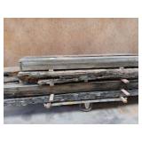 Barnwood Beams & Metal Rolling Cart ... 105-197 inches long