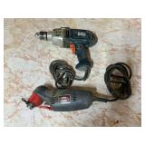 Two Power Drills: Black & Decker DR500 and Sioux Tools 315ES