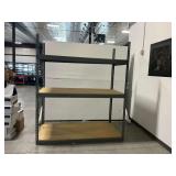 Metal Shelving Unit w/ Wooden Shelves ... 84 x 36 x 72 inches