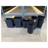 Assorted Black Garbage Bins