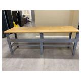 Wooden Top Metal Work Bench ... 37 x 96 x 30 Inches