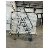 Gillis Associated Industries Rolling Warehouse Step Ladder ... 92 Inches Tall
