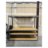 Metal Shelving Unit w/ Wooden Shelves ... 84 x 96 x 36 Inches