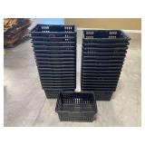Black Plastic Retail Style Shopping Baskets ... 18 x 9 x 12 Inches