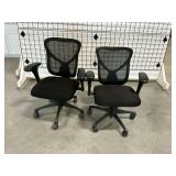 (2) Adjustable Rolling Black Office Chairs