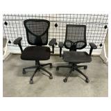 Adjustable Height Black Rolling Office Chairs