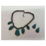 Jewelry Set with Blue Stone Inlays