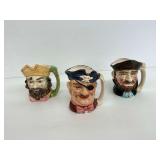 Three Ceramic Toby Mugs