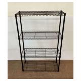 4 Tier Black Metal Wire Shelving Unit