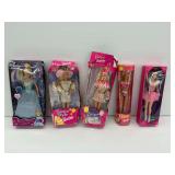 Five Barbie Dolls
