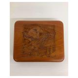 Wooden Jewelry Box with Eagle Carving